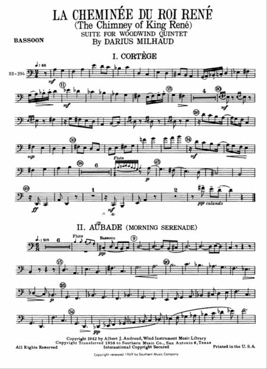 Chimney of King Rene (La Cheminee Du Roi Rene) Woodwind Quintet scores gallery preview page 7