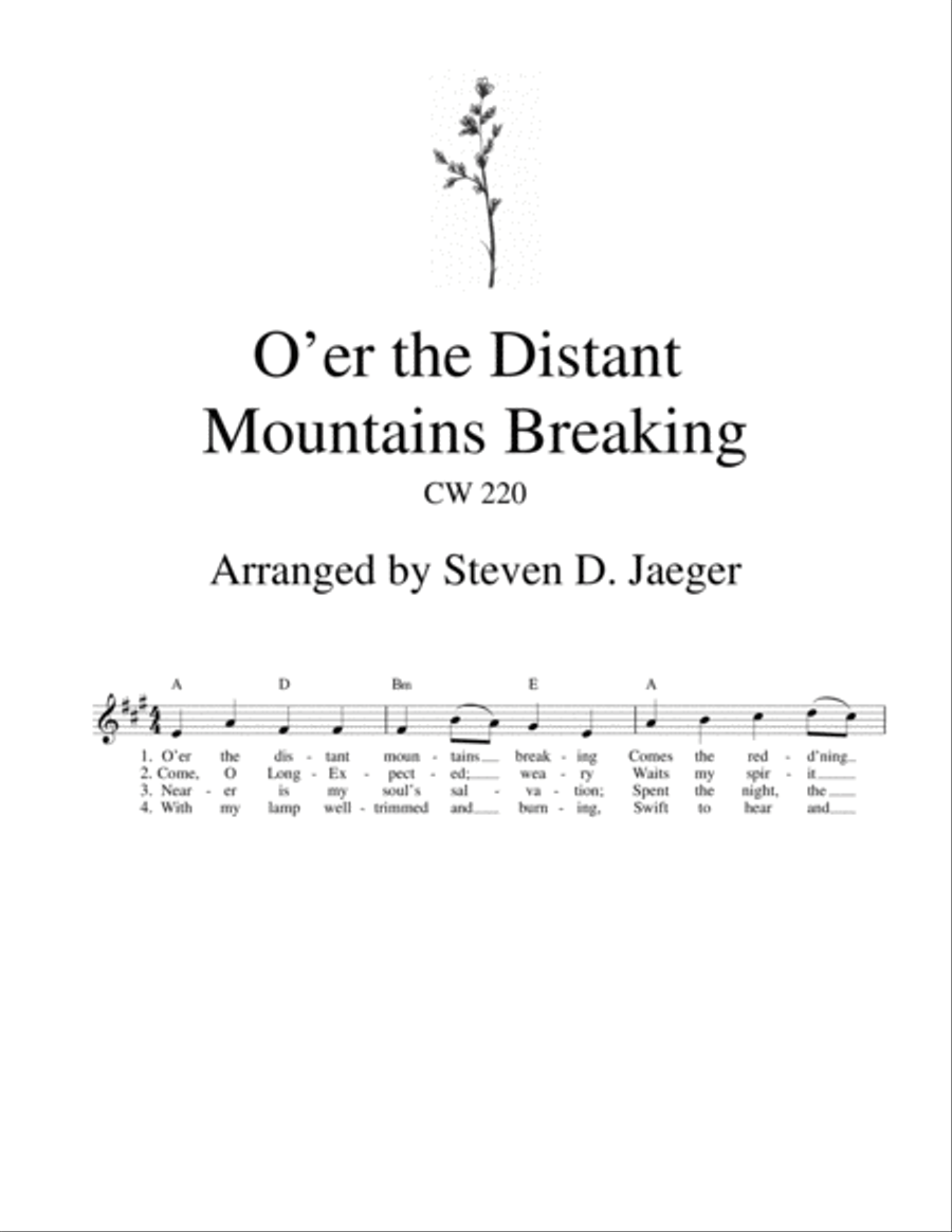 O'er the Distant Mountains Breaking - CW 220 - Bb Sax Woodwind Duet scores gallery preview page 1