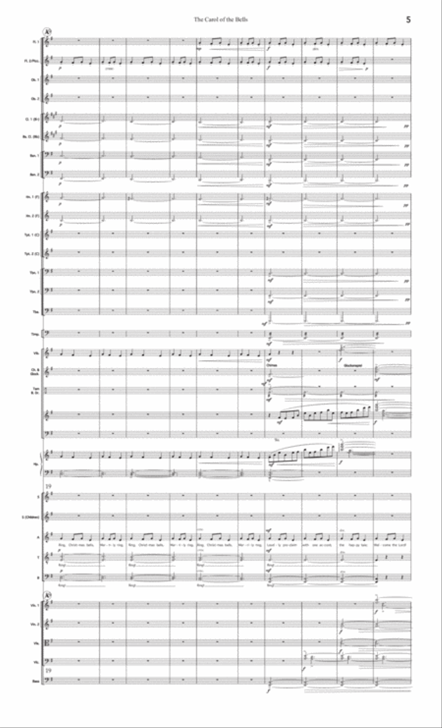 Carol of the Bells for Chorus & Orchestra: Scores and Set of Parts Choir scores gallery preview page 5