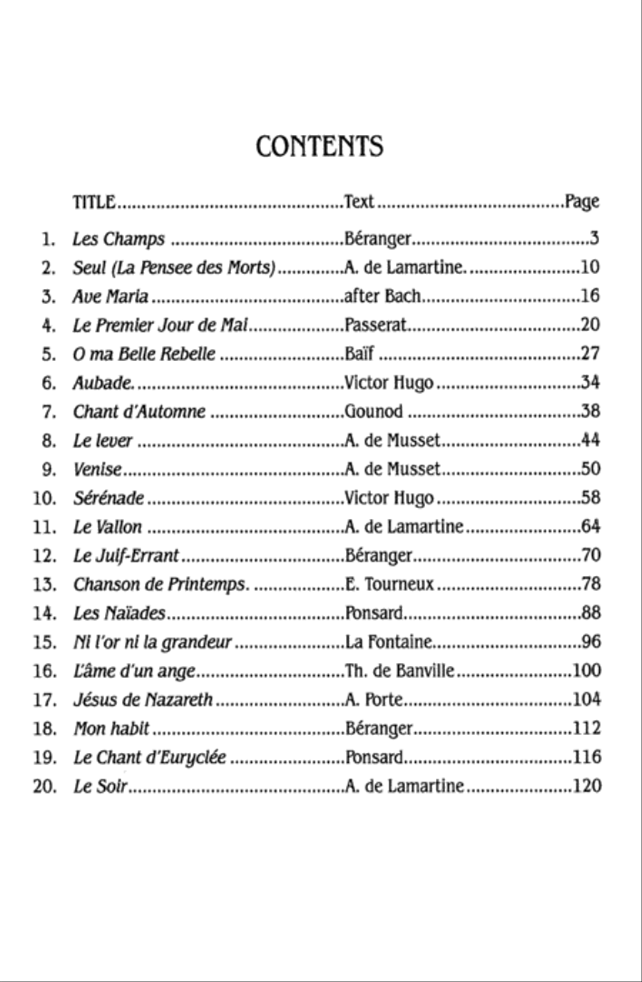 Songs, Volume 1
