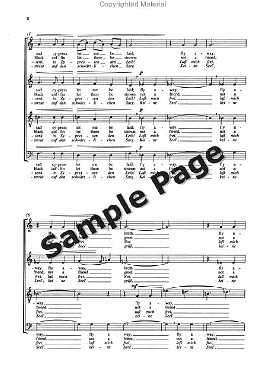 Songs 7 Shakespeare Comedies#5-6 4-Part scores gallery preview page 8