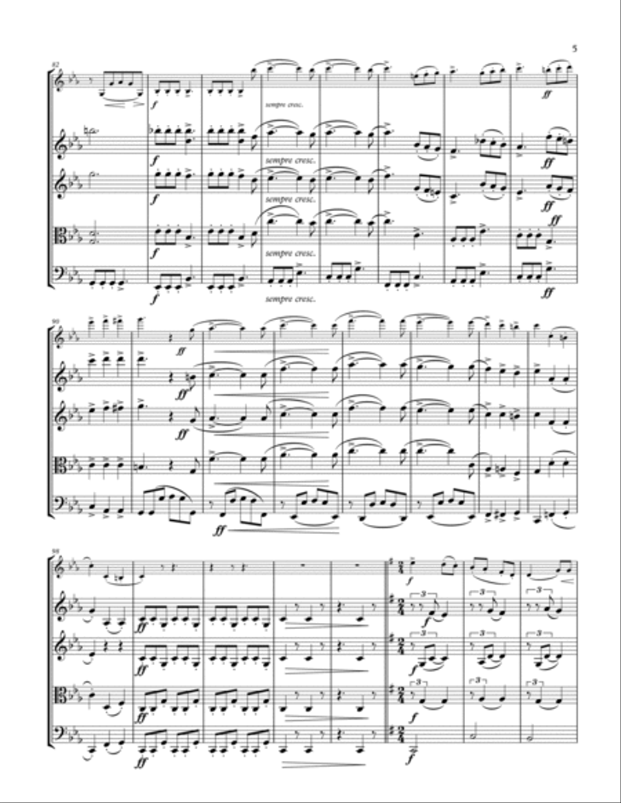 J.Brahms Scherzo from F.A.E. Sonate for Violin solo and String Quartet String Quartet scores gallery preview page 5