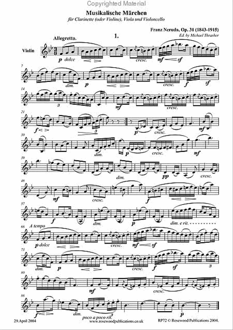 Musikale Marchen Clarinet scores gallery preview page 4