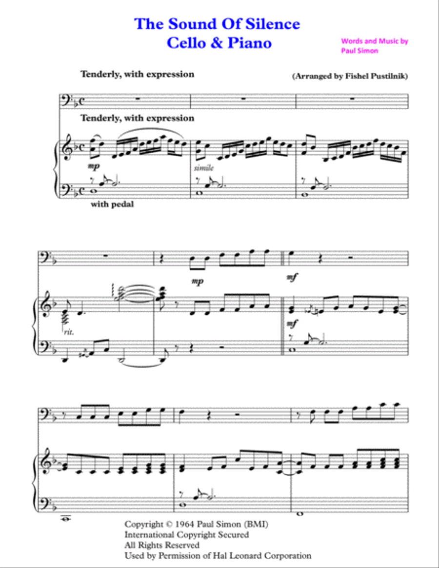 The Sound Of Silence Piano scores gallery preview page 2