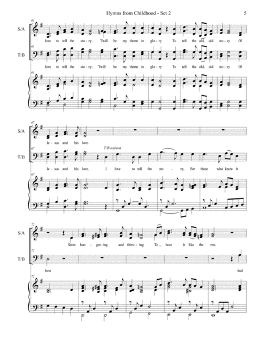 Hymns from Childhood - Set 2 (SATB) 4-Part scores gallery preview page 5