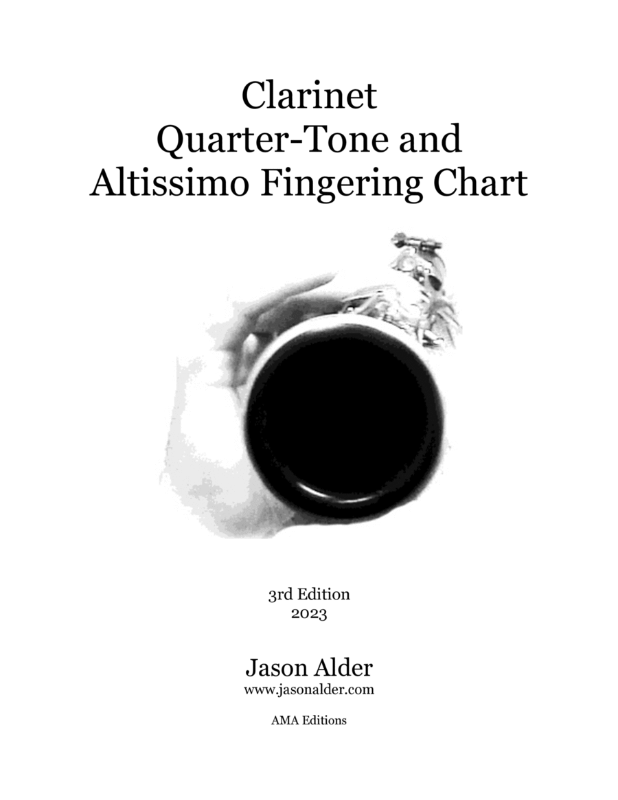 Clarinet Quarter-Tone & Altissimo Fingering Chart B-Flat Clarinet scores gallery preview page 1