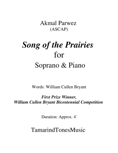 Song of the Prairies for soprano & Piano image number null