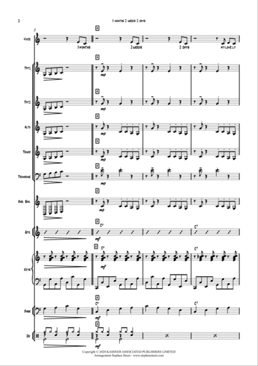 Five Months, Two Weeks, Two Days Jazz Ensemble scores gallery preview page 2