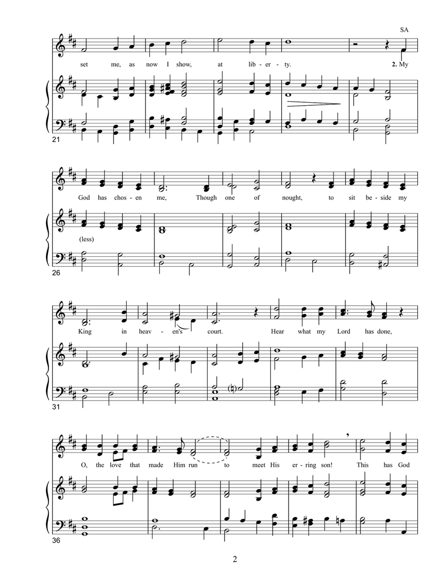 O How the Grace of God Amazes Me (SSA) SSA scores gallery preview page 2