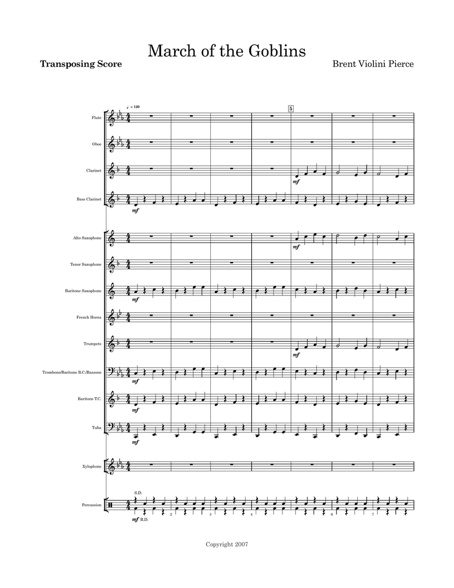 March of the Goblins Concert Band scores gallery preview page 2