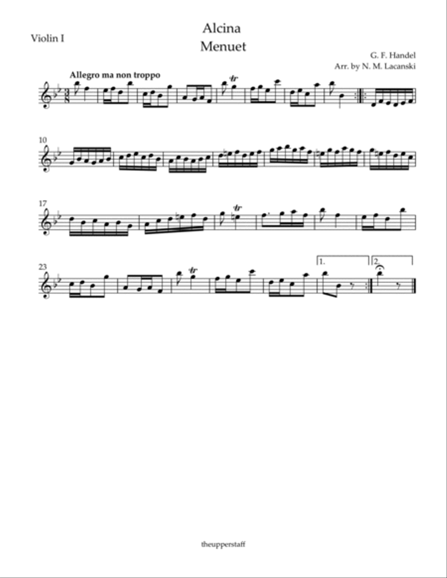 Alcina Menuet String Orchestra scores gallery preview page 4