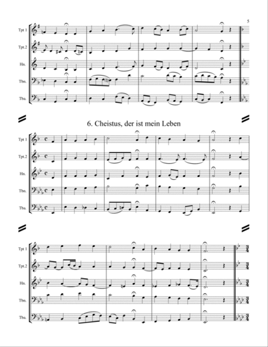 Bach Four-Part Chorales - 35 in Set (for Brass Quintet) image number null