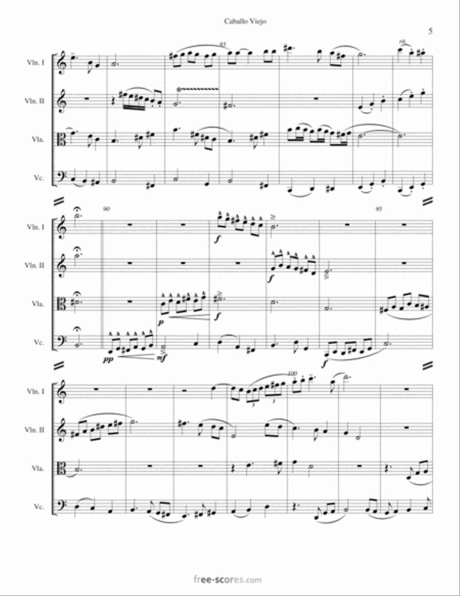 Caballo Viejo String Quartet scores gallery preview page 6