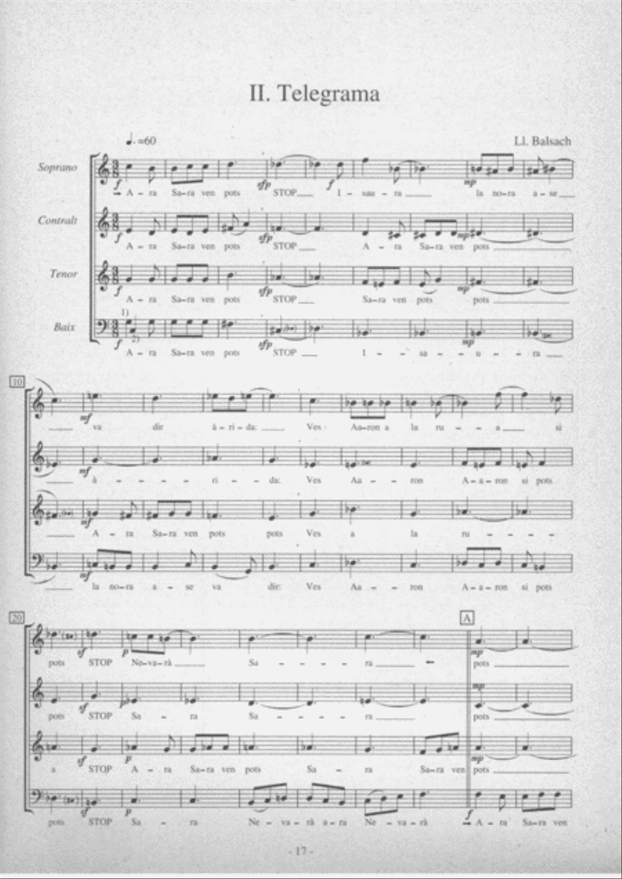 Tres palíndroms per a cor 4-Part scores gallery preview page 3