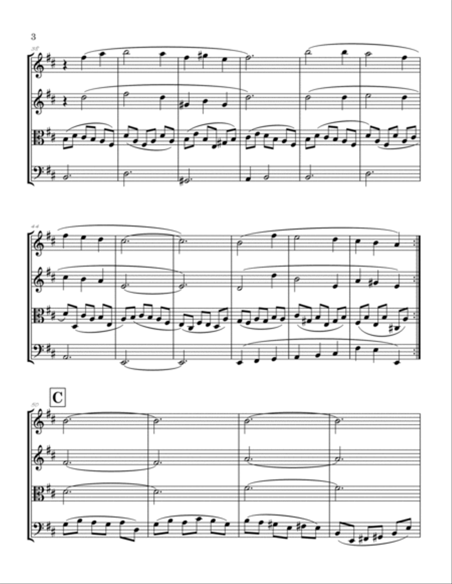Scarborough Fair String Quartet scores gallery preview page 4