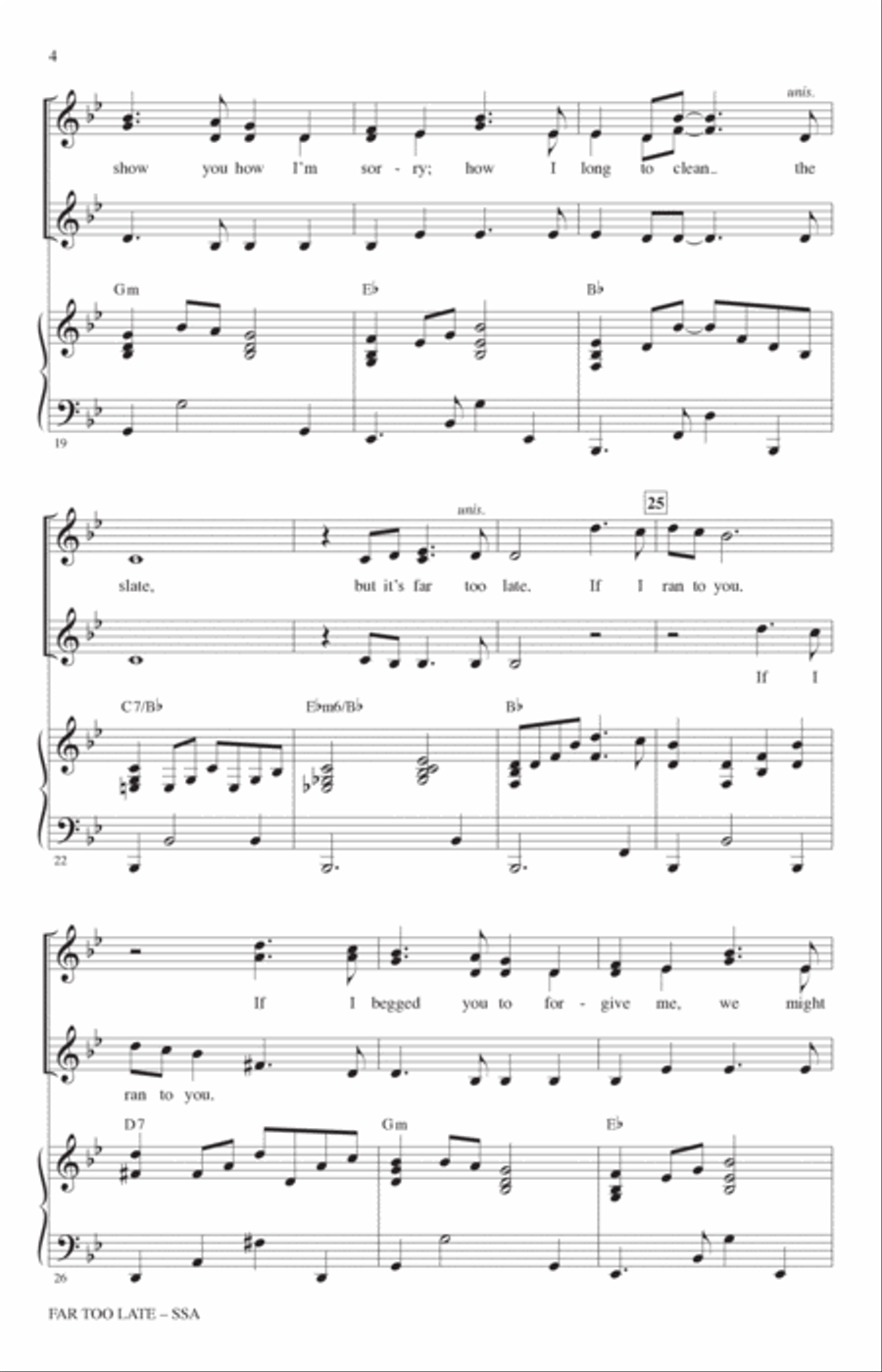 Far Too Late (from Cinderella) (arr. Mac Huff) SSA scores gallery preview page 3