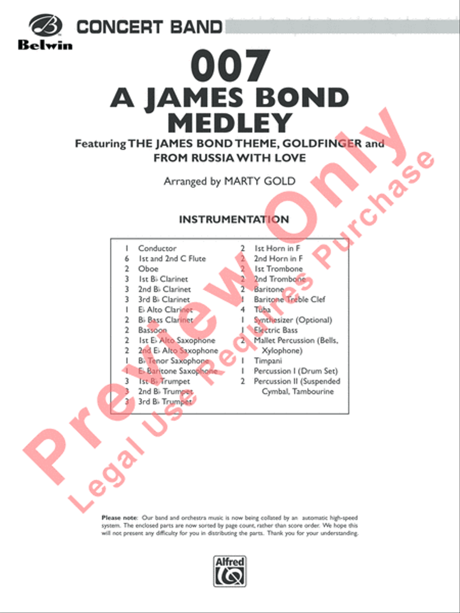 007 -- A James Bond Medley Concert Band scores gallery preview page 2