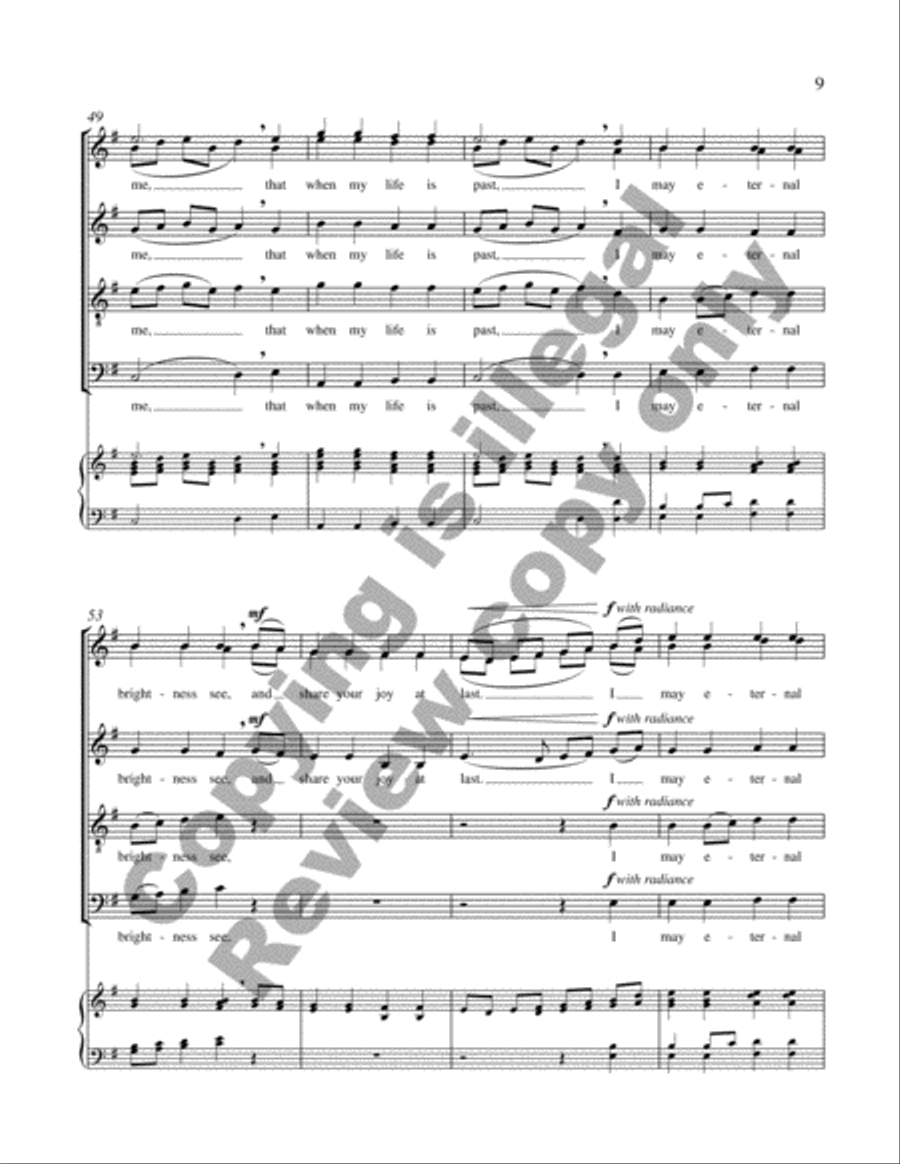 Eternal Brightness: 2. Lord Jesus, Think On Me 4-Part scores gallery preview page 9