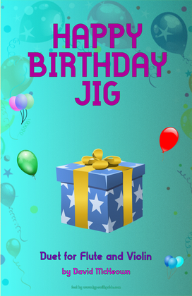 Book cover for Happy Birthday Jig, for Flute and Violin Duet