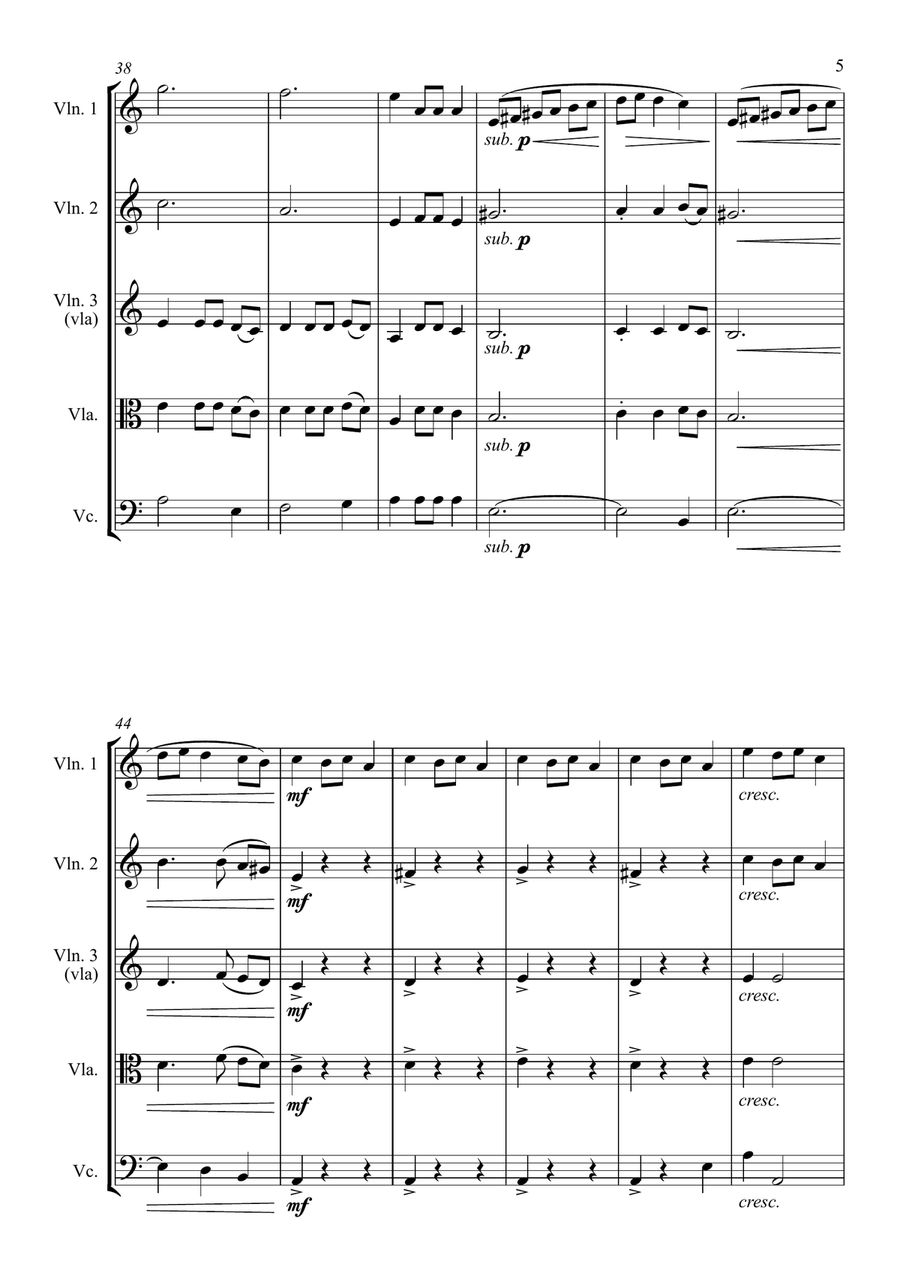 Carol of the Bells (Ukrainian Bell Carol) - for String Quartet String Quartet scores gallery preview page 5