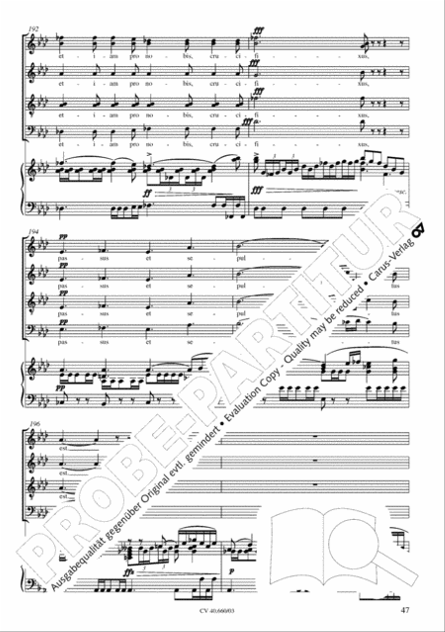 Mass in E flat major (Messe in Es) SATTB scores gallery preview page 48