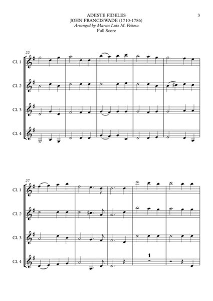 Adeste Fideles - Clarinet Quartet image number null