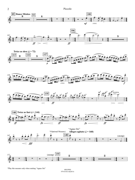 Suite from Mass (arr. Michael Sweeney) - Piccolo