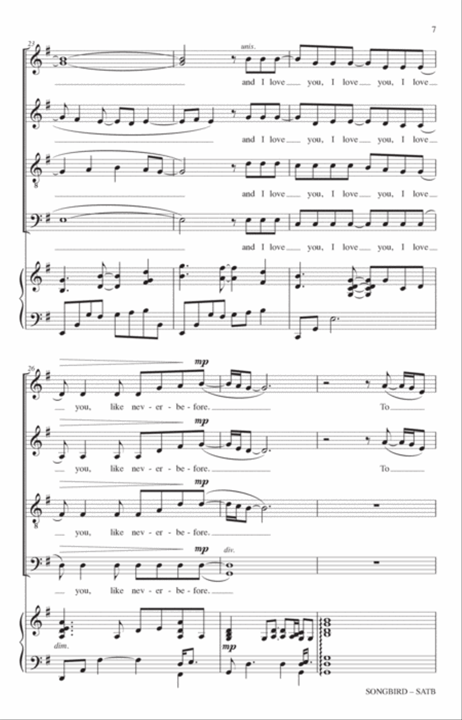 Songbird (arr. Paul Langford) 4-Part scores gallery preview page 5