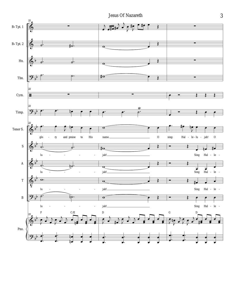 Jesus Of Nazareth 4-Part scores gallery preview page 3