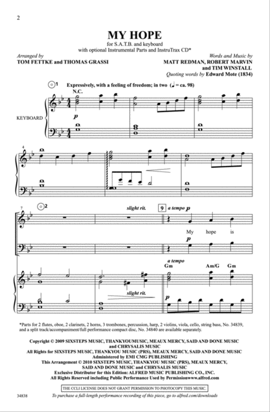 My Hope 4-Part scores gallery preview page 2