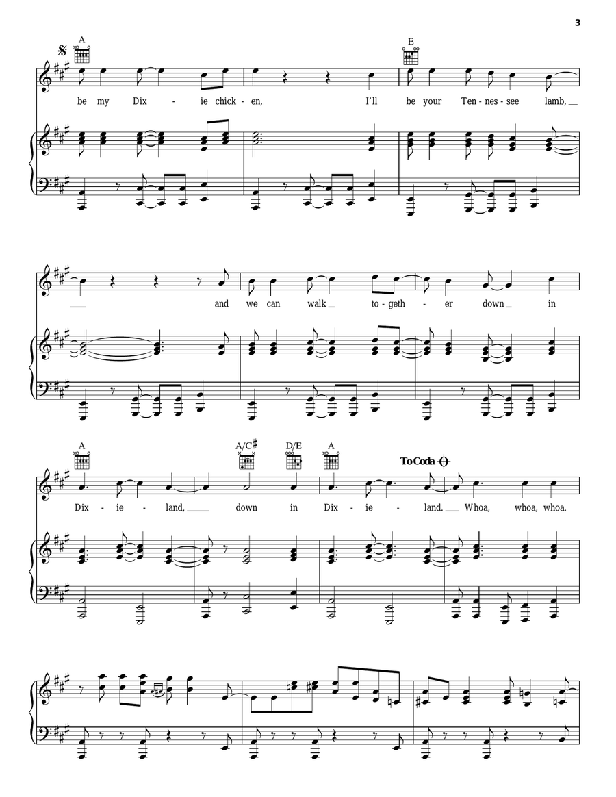 Dixie Chicken Dixie Chicken Piano, Vocal, Guitar scores gallery preview page 3