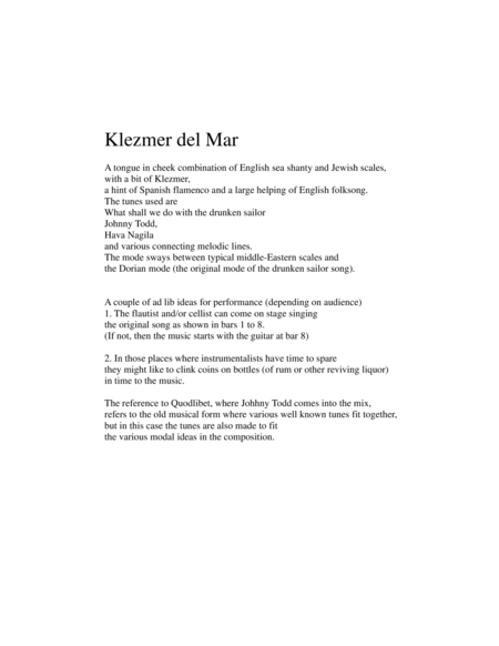 Klezmer del Mar - English folksongs with a hint of Klezmer image number null