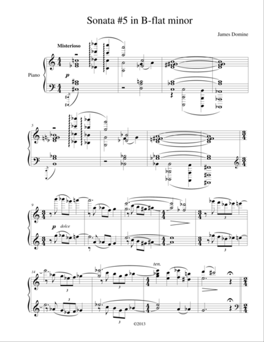 Sonata #5 in B-flat minor Piano Solo scores gallery preview page 3