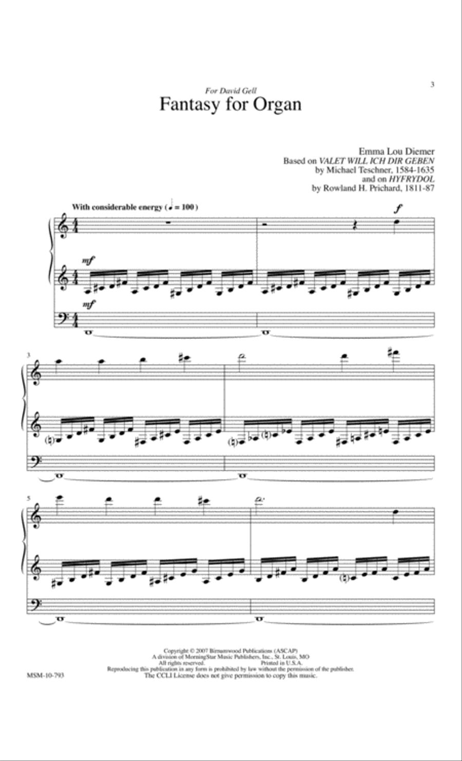 Fantasy for Organ Fantasy for Organ Organ Solo scores gallery preview page 2