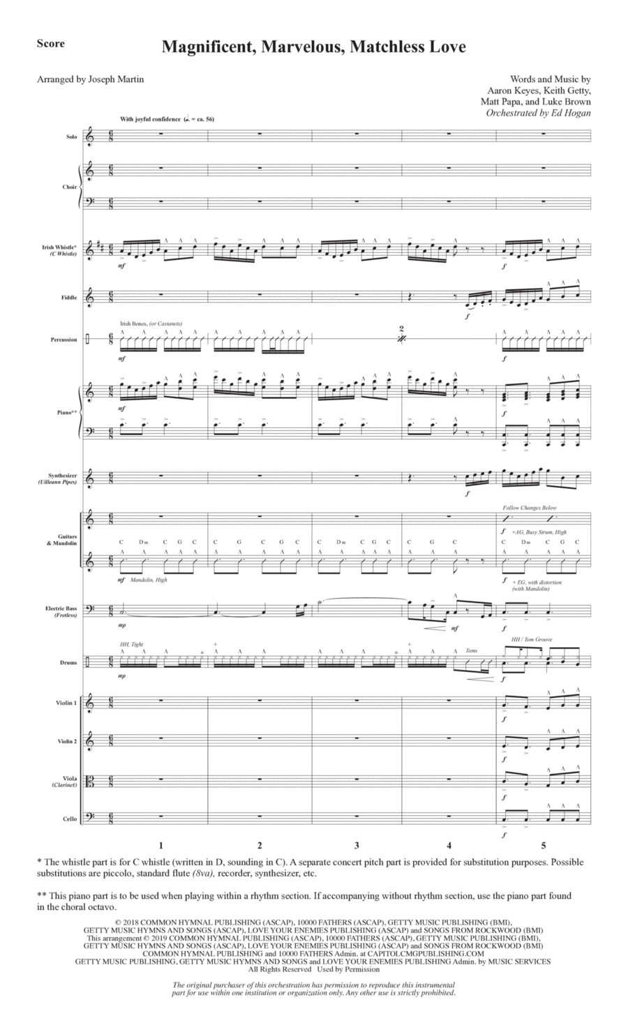 Magnificent, Marvelous, Matchless Love (arr. Joseph M. Martin) - Full Score Choir scores gallery preview page 1