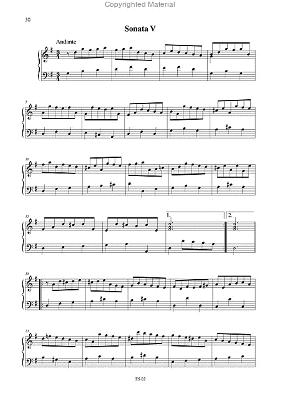 6 Sonatas (London, early 18th century) for Harpsichord Harpsichord scores gallery preview page 6