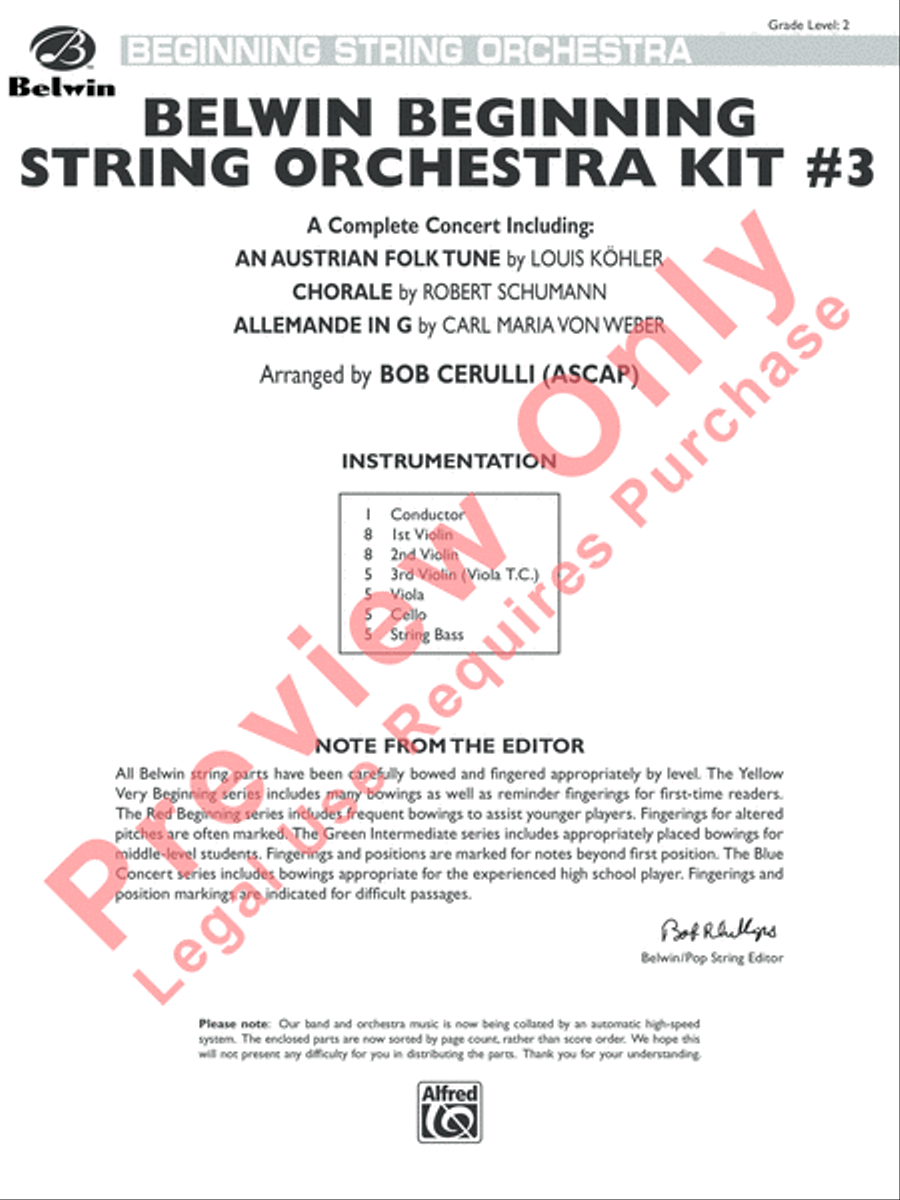 Belwin Beginning String Orchestra Kit #3 String Orchestra scores gallery preview page 2