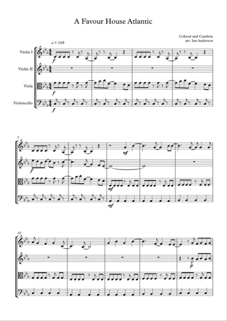 A Favor House Atlantic String Quartet scores gallery preview page 1