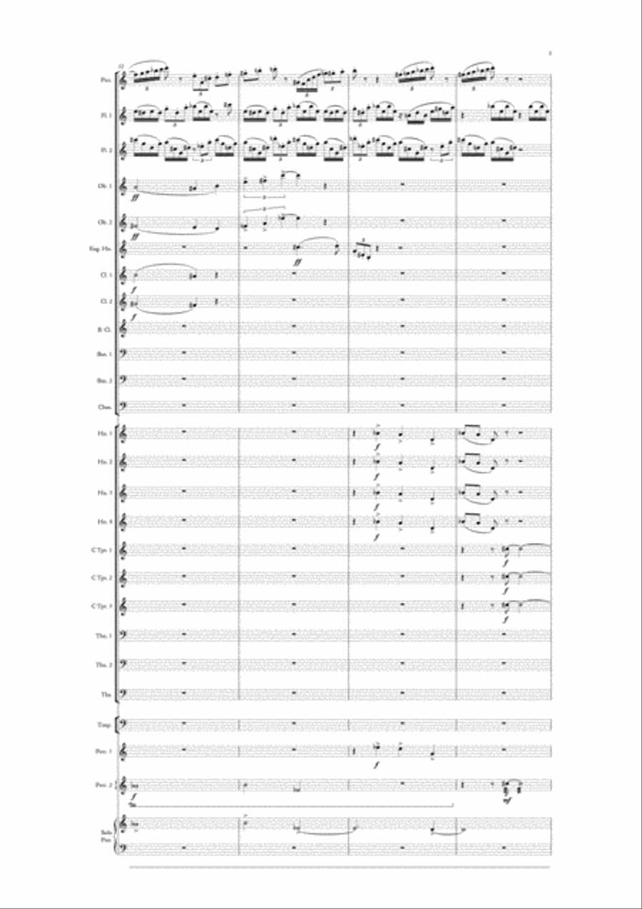 Carson Cooman: Enchanted Tracings (Piano Concerto No. 2) (2008) for solo piano and wind ensemble, sc Large Ensemble scores gallery preview page 5