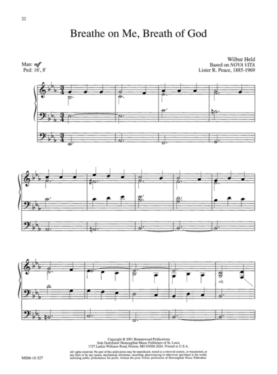 Breathe on Me, Breath of God Organ scores gallery preview page 1