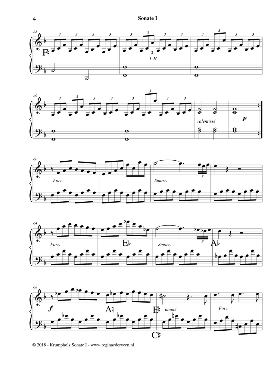 Sonate I by J.B. Krumpholz - pedal harp solo Pedal Harp scores gallery preview page 4