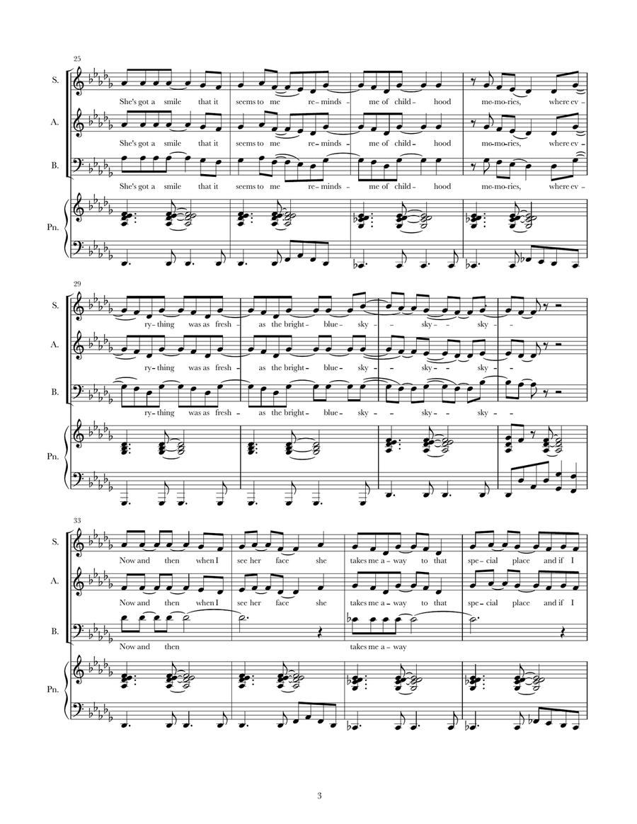 Sweet Child O' Mine 3-Part scores gallery preview page 3