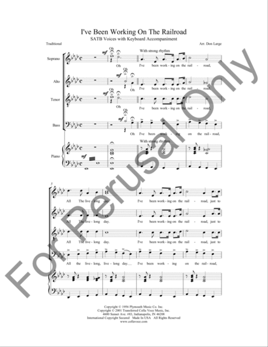 I've Been Working On The Railroad 4-Part scores gallery preview page 2