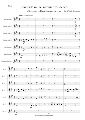 Serenade in the summer residence (Serenata nella residenza estiva) for clarinet choir