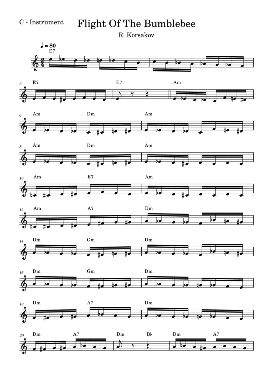 The Flight Of The Bumblebee Flute Solo scores gallery preview page 1