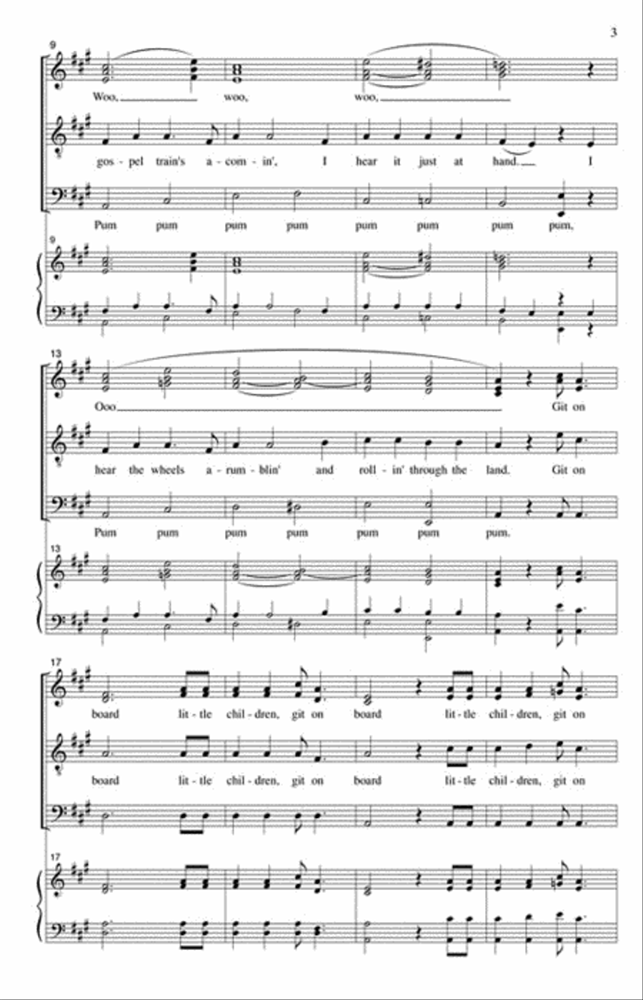 The Gospel Train SSAATTBB scores gallery preview page 3