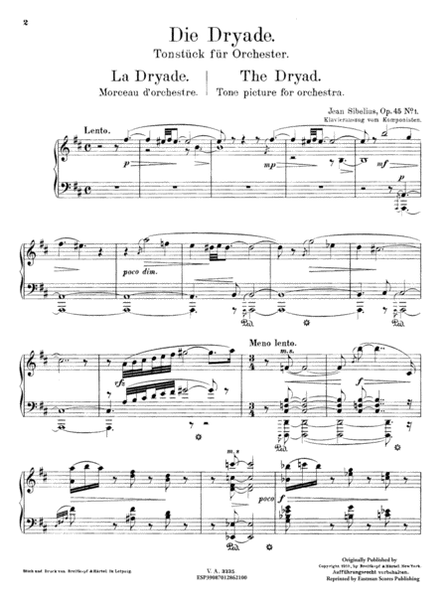 Die Dryade : Tonstuck fur Orchester, Op. 45, Nr. 1