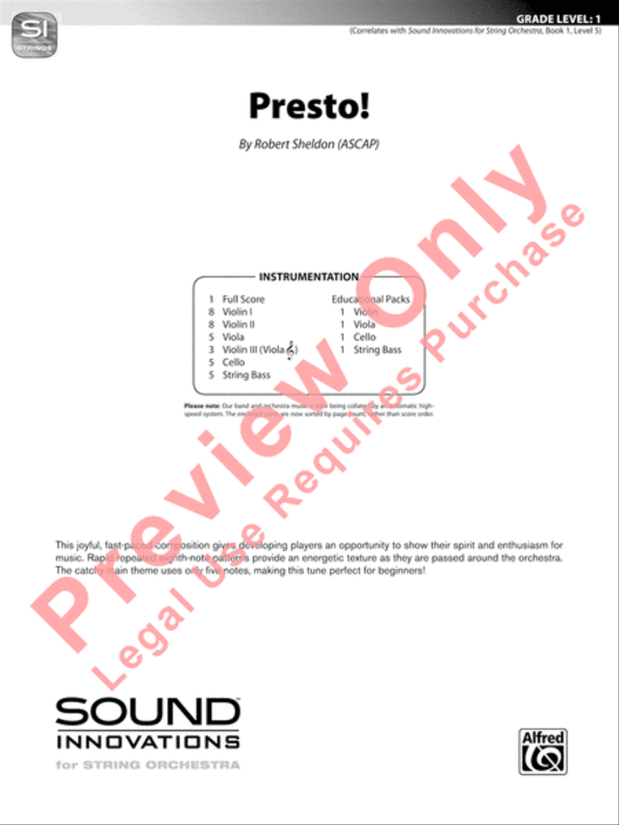 Presto! Presto! String Orchestra scores gallery preview page 2