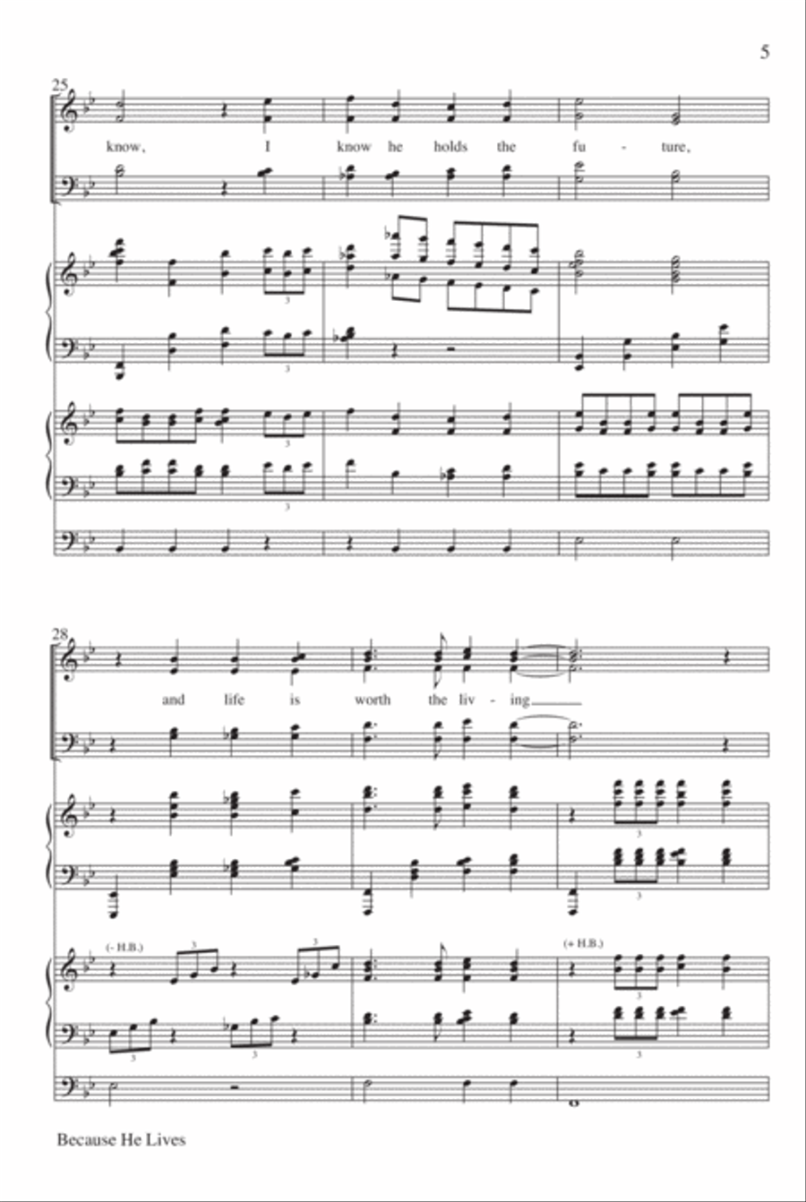Because He Lives (An Introit) 4-Part scores gallery preview page 6
