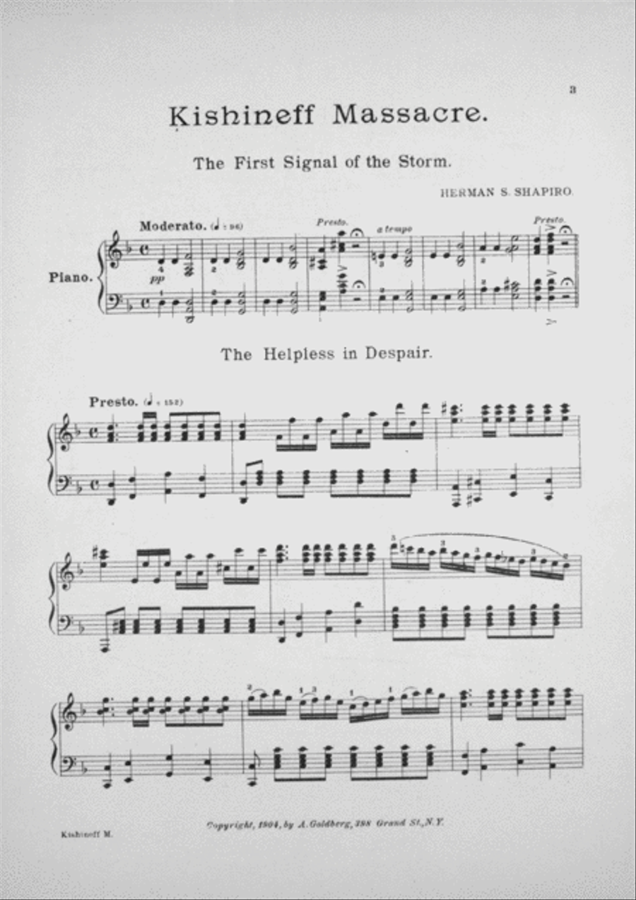 Kishineff Massacre Piano Solo scores gallery preview page 3